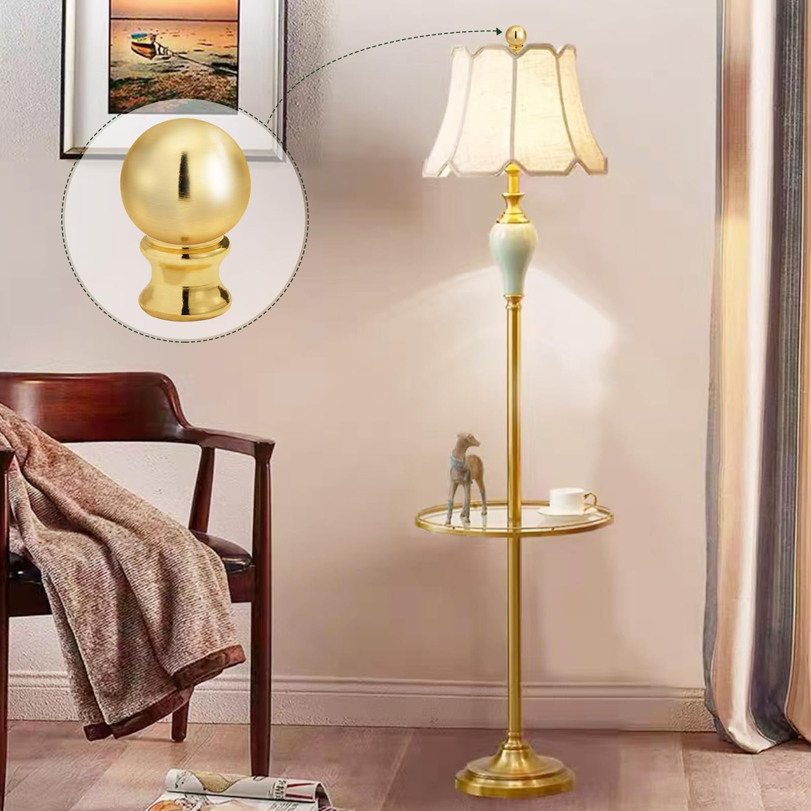 Ball Lamp Finial Cap Knob for Lamp Shade Top,Solid Lamp Finial Ball Lamp Finial Cap Knob for Lamp Shade Top,Solid Lamp Finial